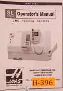 Haas-Haas Sl Series, Turning Centers, Operations Maintenance Programming Manual 2004-SL Series-01